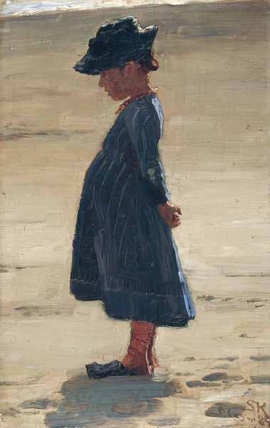 Peder Severin Kroyer Little girl standing on Skagen's southern Beach